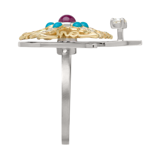 Starfish Ruby Blue Ring