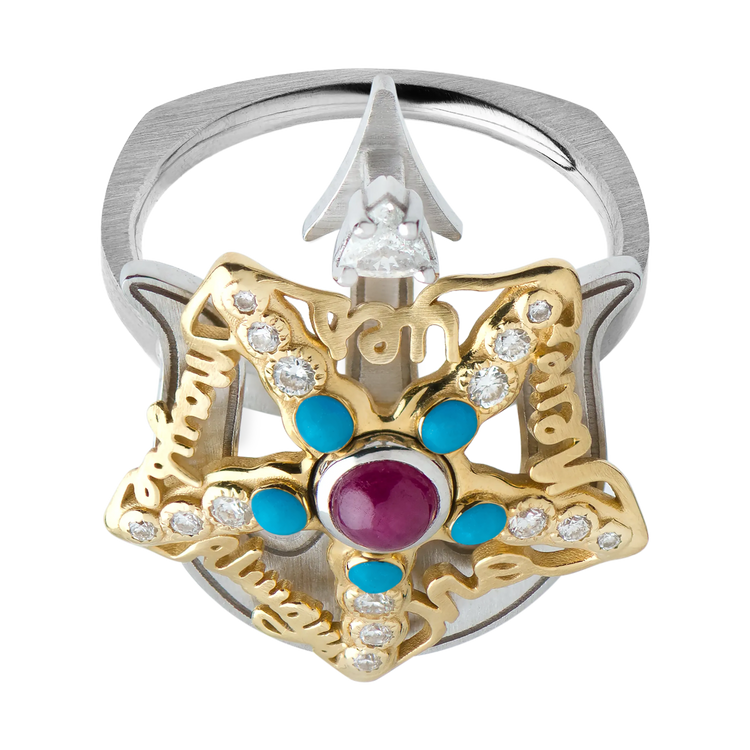 Starfish Ruby Blue Ring