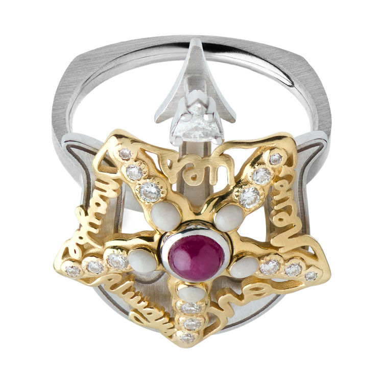 Sarfish White/Yellow Gold Ruby Ring