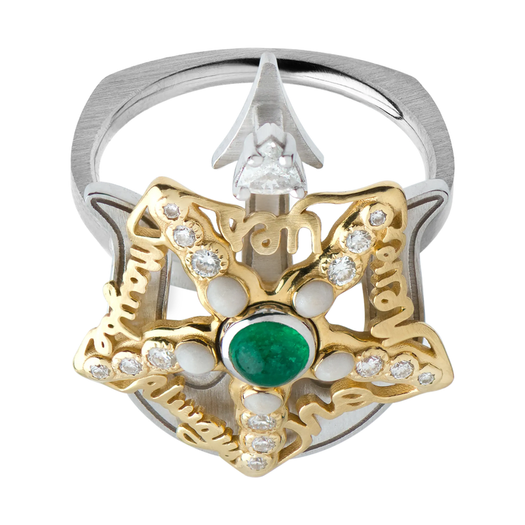 Sarfish White/Yellow Gold Emerald Ring
