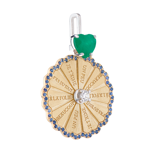 Marguerite Emerald Sapphires Pendant
