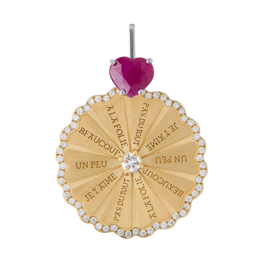 Marguerite Ruby Brilliant Serti White Diamond Pendant
