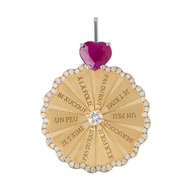 Marguerite Ruby Brilliant Serti White Diamond Pendant