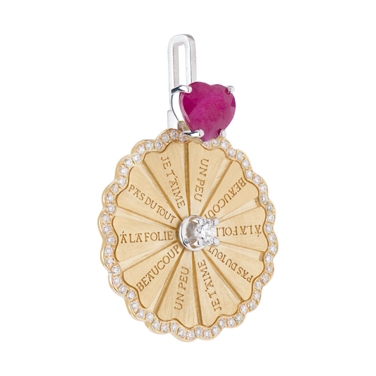 Marguerite Ruby Brilliant Serti White Diamond Pendant
