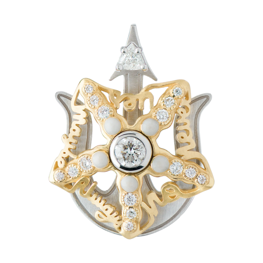 Starfish White/Yellow Gold White Diamond Pendant