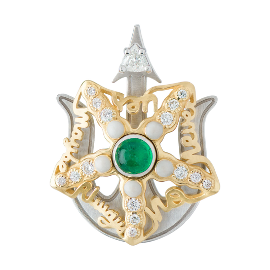 Starfish White/Yellow Gold Emerald Pendant