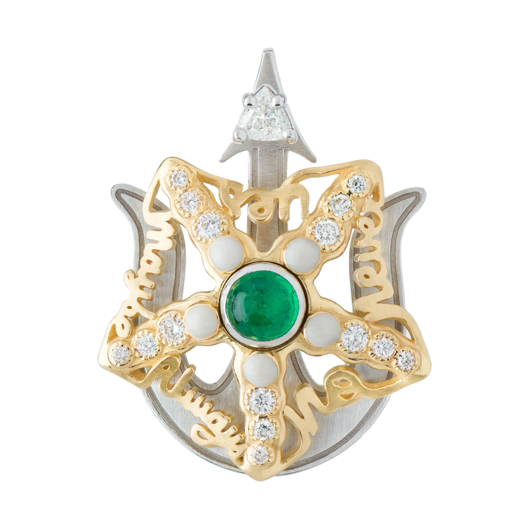 Starfish White/Yellow Gold Emerald Pendant