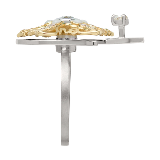 Sarfish White/Yellow White Diamond Ring