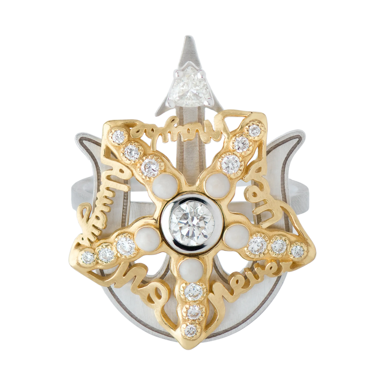 Sarfish White/Yellow White Diamond Ring