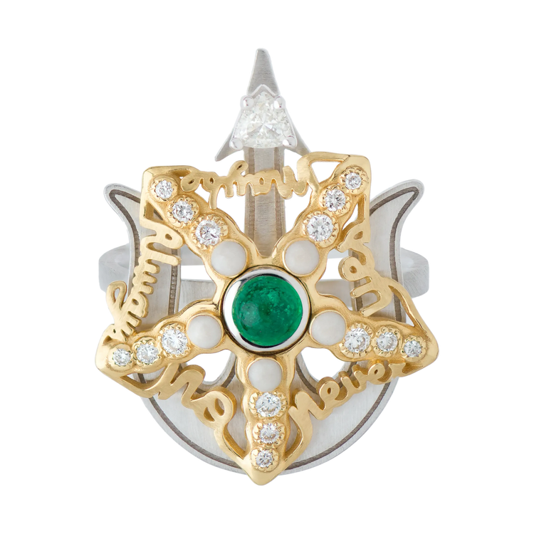 Sarfish White/Yellow Gold Emerald Ring