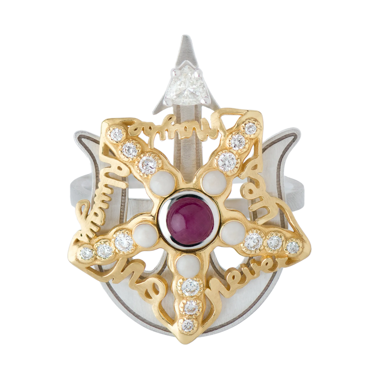 Sarfish White/Yellow Gold Ruby Ring