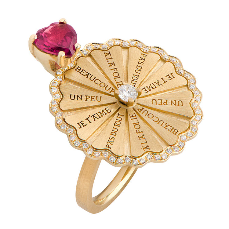 Marguerite Rhodolite Serti White Diamond Ring