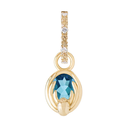 Cancer Swiss Blue Topaz Capsule