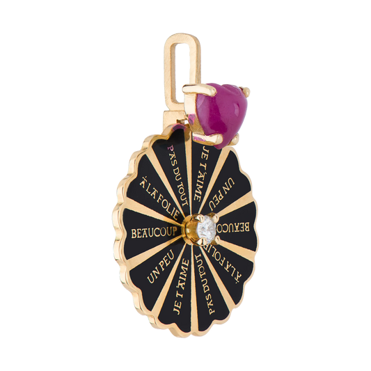 Marguerite Ruby Cab Black Pendant