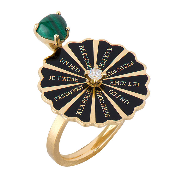 Marguerite Malachite Black Ring