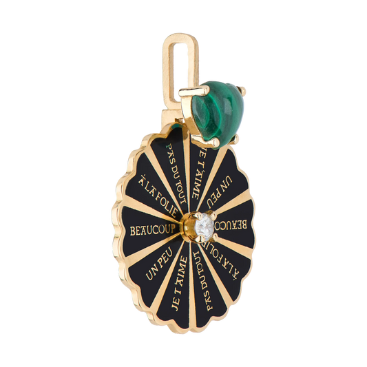 Marguerite Malachite Black Pendant