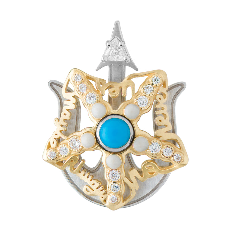 Starfish Turquoise White/Yellow Pendant