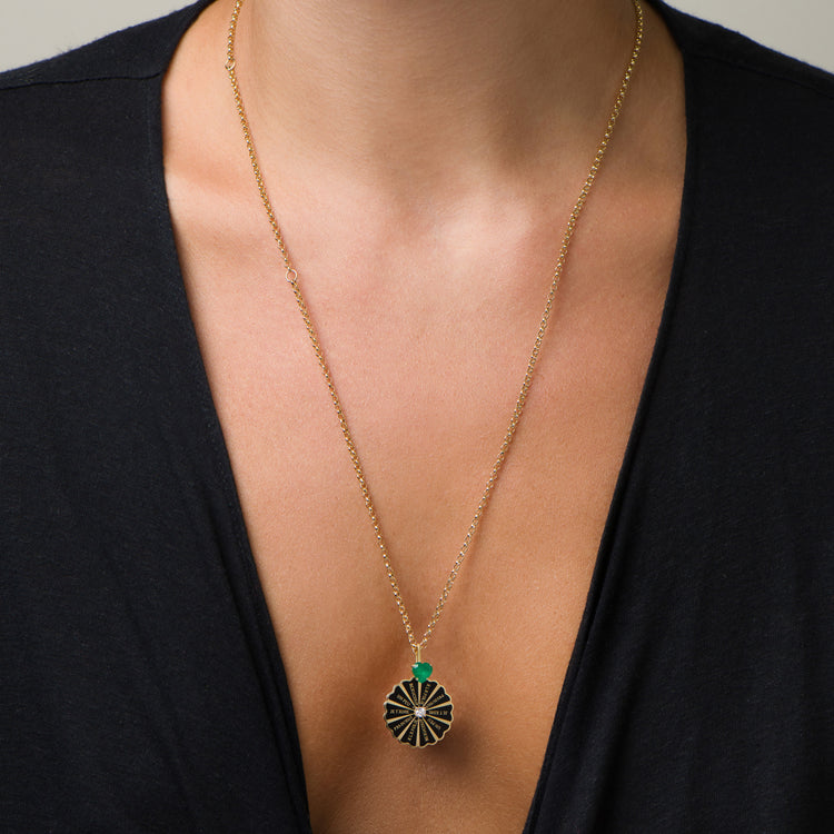 Marguerite Emerald Black Pendant