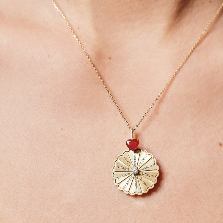 Marguerite Ruby Brilliant Classic Pendant