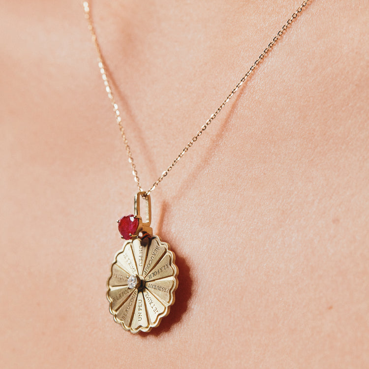 Marguerite Ruby Brilliant Classic Pendant